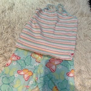 Gymboree girls size 4 short set butterfly biker shorts with matching tank